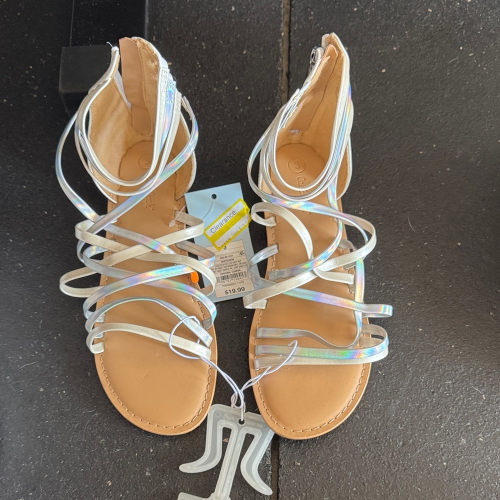 Cat & Jack Holographic Strappy Sandals